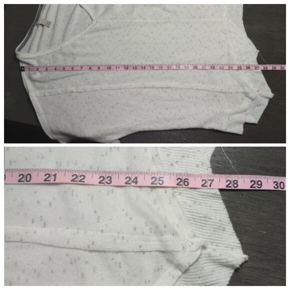 Knox Rose Sz XXL Oversized Pullover Cream V-neck Asymmetrical Raw Hem Sweater - Picture 12 of 13